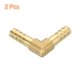 thumbnail image 3 of Conector de codo en ángulo recto de latón de 2 piezas, acoplador de conector, accesorios de manguera de latón de 5/16" ID para conectar agua, combustible, aire, mangueras de aceite, 3 of 7