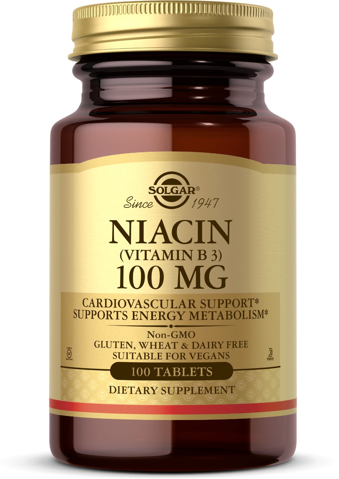 Solgar Niacin (Vitamin B3) 100 mg Tablets 100 ct (Pack of 4)