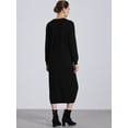 thumbnail image 4 of DARING DIVA Long Sleeves Midi Knitted Dress XL Black, 4 of 6