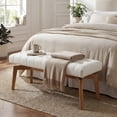 thumbnail image 6 of Guyou Entryway Bench Tufted Upholstered Bench 45.5 End of Bed Bench for Bedroom Wood Storage Bench Modern Floating Design Window Bench Ottoman Long Bench Seat for Living Room Indoor Hallway, 6 of 10