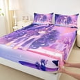thumbnail image 4 of Erosebridal Cute Unicorn Girls Queen Sheet Sets,Purple Cartoon Unicorn Bed Set For Kids 4 Pieces, 4 of 6