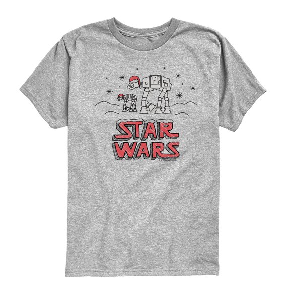 Star Wars - Christmas Scribble - Youth Boys Short Sleeve Graphic T-Shirt