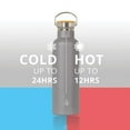 thumbnail image 6 of Elemental Classic Insulated Water Bottle, Leak Proof Thermos Water Bottle with Bamboo Lid and Metal Ring, Reusable Insulated Stainless Steel Water Bottle, 25oz - Graphite, 6 of 9