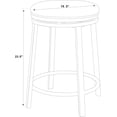thumbnail image 2 of 24'' Swivel Bar Stools Set of 2, Counter Height Barstools with Upholstery and Footrest, Backless Round Bar Stools for Kitchen Island, Home Bar, Brown, 2 of 6