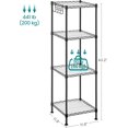 thumbnail image 3 of Bathroom Shelf Storage Rack for Small Space with PP Shelf Liners Removable Hook Extendable Design Silver and Translucent ULGRS, 3 of 7