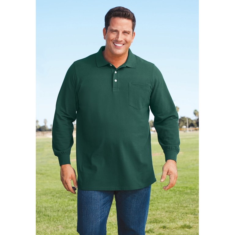 Kingsize Men's Long-Sleeve Shrink-Less Cotton Polo photo 5