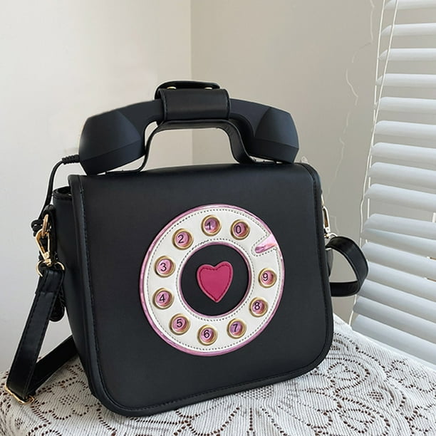 Bolso bandolera con forma de teléfono Bolso bandolera tipo mensajero Negro Colcomx Bolsos cruzados