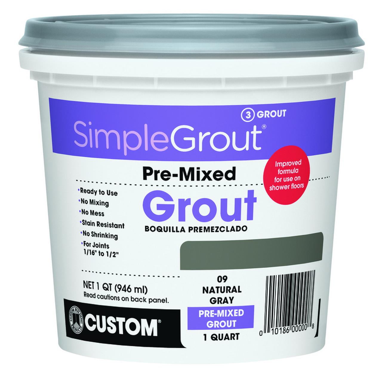 The Grout Do It Yourself 7インチ レコード CUSTOM, Simple Premium Grout, 1-Quart, Stain Resistant Gray