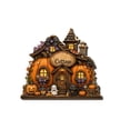 thumbnail image 2 of Lilixerw Halloween Pumpkin Cottage Decoration, Spooky Cabin Welcome Plaque with Ghost and Black Cat Accent, for Porch, Entryway and Wall Display, 7.87x6.85 inch, 2 of 6