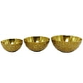 thumbnail image 6 of DecMode Modern Aluminum Round Shaped with Faceted Surface Decorative Bowl with Gold Glossy Interior Finish, Set of 3 14", 12", 10", 6 of 7
