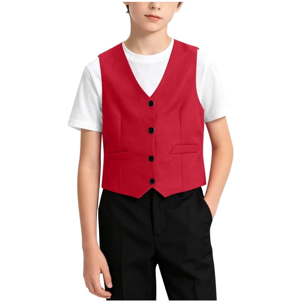 Odeerbi Chaqueta de Traje de Niños Con Cuello En V Chaqueta de Botón Con Bolsillos Chaqueta de Vestido Formal Para La Fiesta de Boda