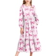 thumbnail image 2 of CYRBOKO Girls Dresses for Valentine's Day, A-line Crewneck Long Sleeve Loungewear Dresses with Pockets Multicolor Size 10-11T, 2 of 6