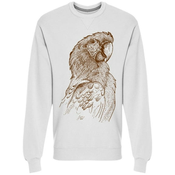 Drawing Macaw Sweatshirt Men -Image by Shutterstock, Male XX-Large