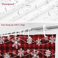 thumbnail image 6 of Christmas Snowflakes Bathroom Shower Curtain Winter Blue Waves Retro Red Black Plaid Waterproof Washable Shower Curtains for Bathtub Bath Decor with Grommets and Hook 54 X 78 Inch, 6 of 8