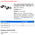 thumbnail image 2 of Front and Rear Brake Pad and Rotor Kit - Compatible with 2006 - 2009 Saab 9-7x 2007 2008, 2 of 2