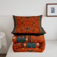 thumbnail image 5 of jejeloiu Vintage Boho King Size Comforter Sets For Men Women,Floral Mandala Comforters King Size,Orange,Black Reversible,3-Piece,1 Comforter and 2 Pillowcases, 5 of 7