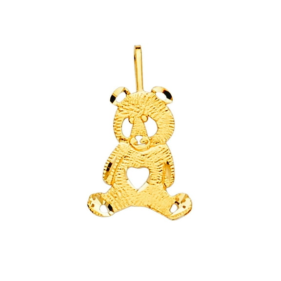 14k Yellow Gold Bear Pendant Necklace 12x18mm Pendant for Women - .7 Grams