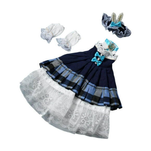 1:6 BJD Muñeca Lolita Vestido Cosplay para Niños Ropa DIY Haz tu propio vestido para azul