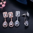 thumbnail image 5 of 2 in 1 Charm Rose Gold Cubic Zircon Square Water Drop Dangle Earrings for Women, 5 of 8