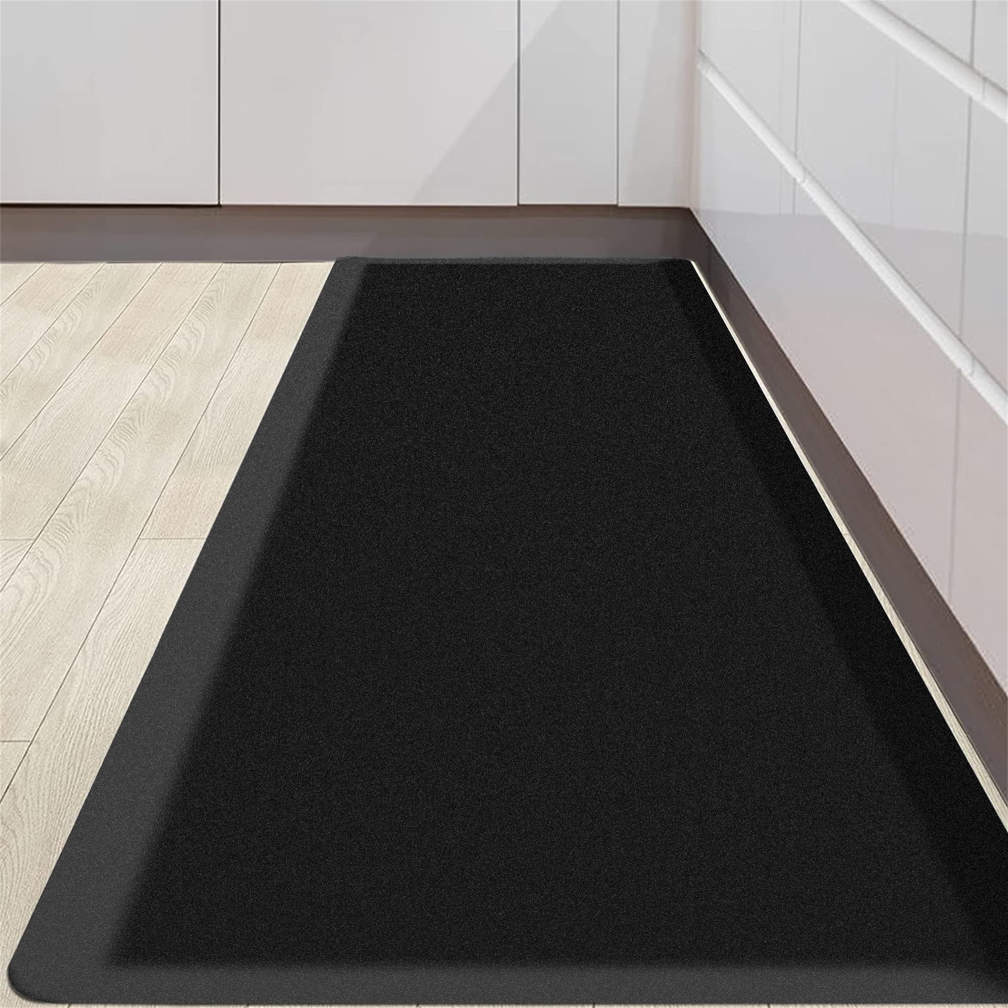 Art3d Black 17 in. x 28 in. Anti-Fatigue Kitchen Mat Non-Slip Foam Comfort  Mats for Standing Desk Office or Laundry Floor Y12hd001BK - The Home Depot