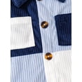 thumbnail image 5 of Toddler Baby Boys Clothes Baby Boys Shirt Toddler Boys Long Sleeve Lapel Shirt Blue 18-24 Months, 5 of 6