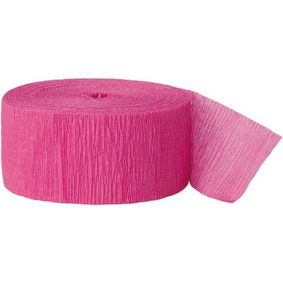 Unique Industries Solid Print Hot Pink Birthday Party Streamers, Tissue Paper, 1.75"x 81'