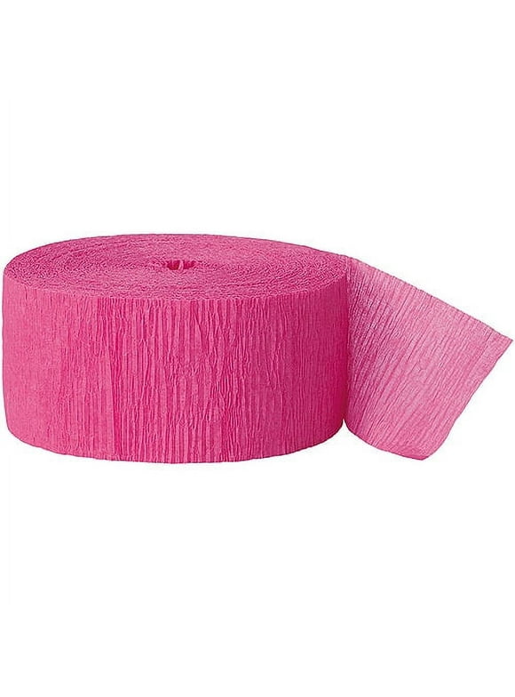 Unique Industries Hot Pink Solid Print Birthday Party Streamers, 1.75"x 81'
