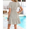 thumbnail image 4 of BTFBM Summer Dresses for Women Lightweight Casual Short Sleeve Floral Mini Dress A Line Beach Vacation Sundress, 4 of 9