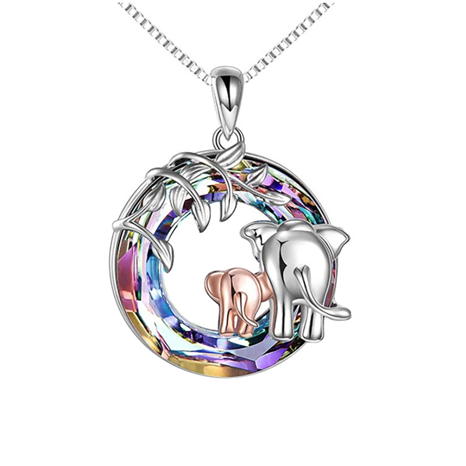 Details about   Women Cute Lucky Double CZ Elephant 925 Sterling Silver Chain Necklace 16-18"