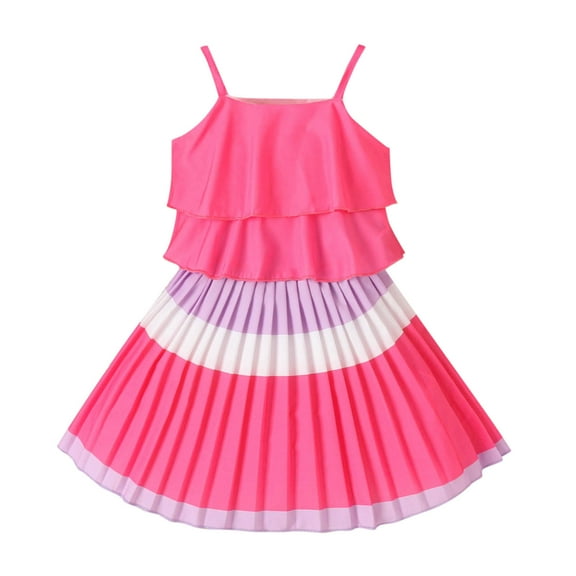 Akiihool Two Piece Sets For Girls Toddler Girl Clothes, 2 Piece Girls Outfits Set Sleeve Top Shorts for Spring Summer (Red,5-6 Years)