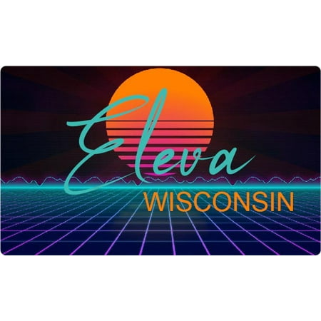 

Eleva Wisconsin 4 X 2.25-Inch Fridge Magnet Retro Neon Design