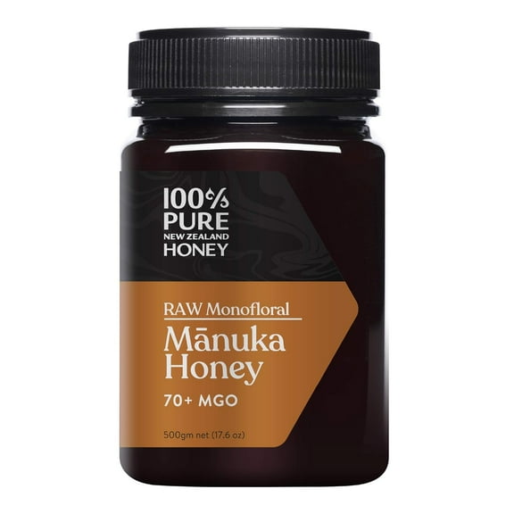 Manuka Honey New Zealand - MGO 70+ Monofloral Mānuka Honey, 100% Pure New Zealand Raw Mānuka Honey, 17.6 Ounce (500g) (Pack of 1)