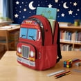 thumbnail image 3 of Jeiento Fire Truck Kids Backpack Set 17 Inch 4-Piece Lunch Bag Pencil Case Water Bottle Holder Lightweight Tear-Resistant Large Capacity for Boys Girls, 3 of 7