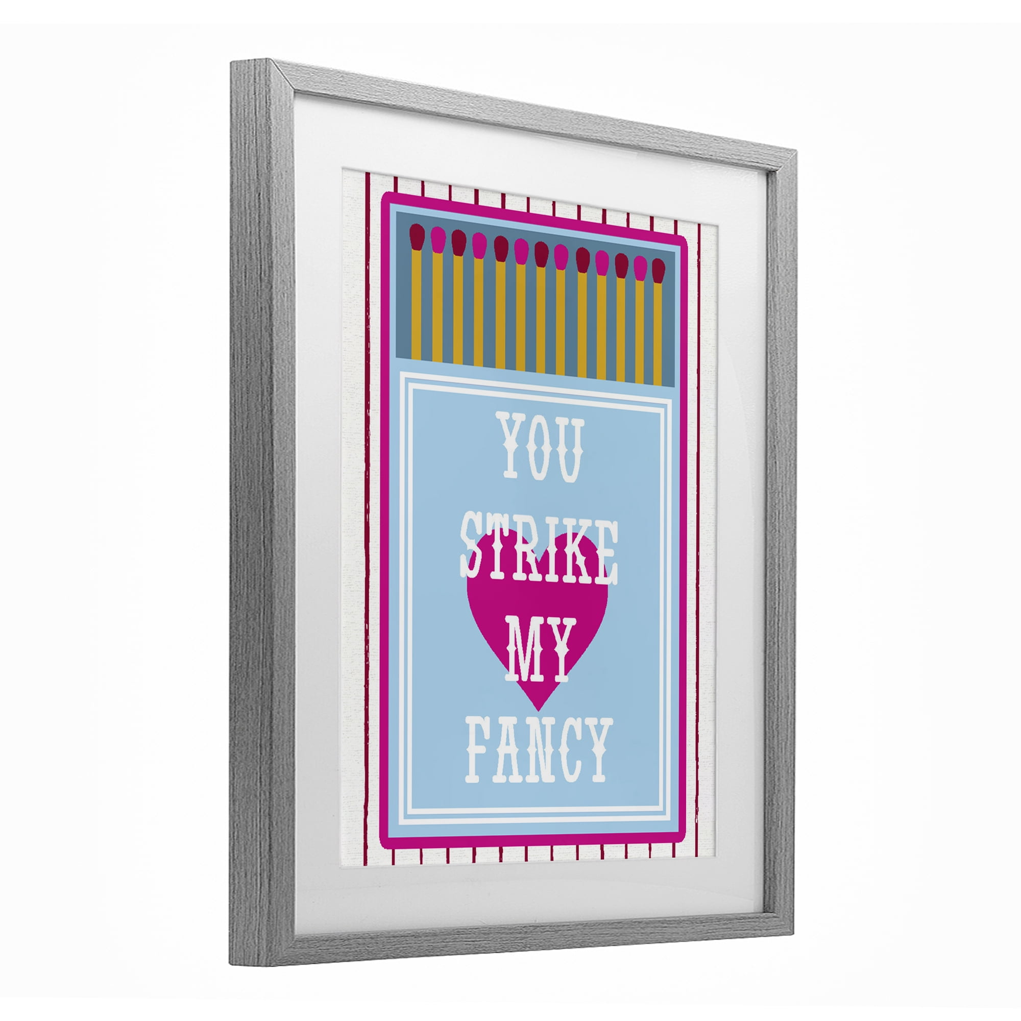 Stupell Industries You Strike My Fancy Gray Framed Print Under Glass, design by Lil' Rue