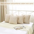 thumbnail image 4 of Juego de 2 Fundas de Cojines Decorativos Suaves de Felpa Corta y Terciopelo para Sala, Fundas para Cojines de Sala Recámara, Silla y Coche (Beige), 4 of 4