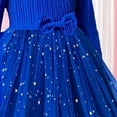thumbnail image 4 of Miluxas Girl Knee-Length Dress Kids Long Sleeve Lace Casual Dresses Blue 6-7Years, 4 of 5