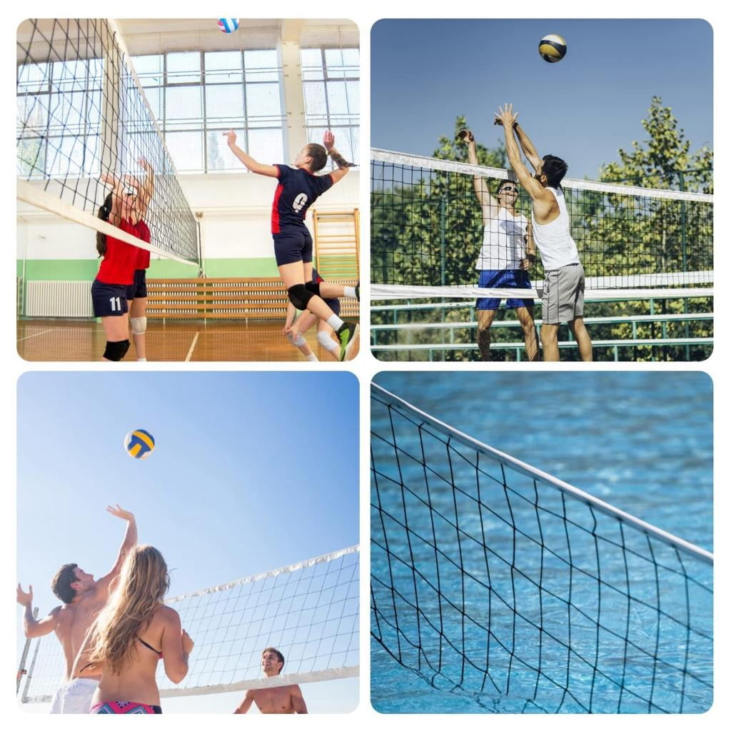 Yihuala Simple Folding Net Weather Volleyball Net Training Volleyball Net for Grass Sand or Concrete Surfaces
