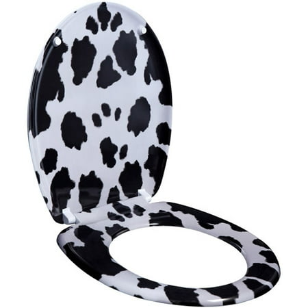 Designer Toilet Seat, Cow Skin Print