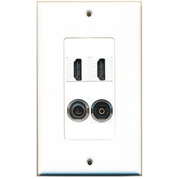 RiteAV - 2 Port HDMI 1 Port Toslink 1 Port 3.5mm Wall Plate Decorative
