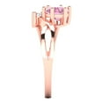 thumbnail image 3 of 0.87 ct Round Cut Simulated Pink Diamond 3 Stone 14K Rose Gold Womens Engagement Ring, 3 of 8