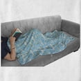 thumbnail image 6 of Shark Soft Flannel Fleece Throw Blanket, Sea Creatures in Vintage Style Swimming Flatfish Stingray and Jellyfish, Cozy Plush for Indoor and Outdoor Use, 70" x 90", Pale Blue Grey Green, by Ambesonne, 6 of 6
