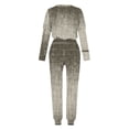 thumbnail image 5 of DeHolifer Women's Two Piece Tracksuit Strip Print Crewneck Long Sleeve Pullover Long Sweatpants Sport Outfits Sets Brown 4XL, 5 of 5