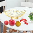 thumbnail image 3 of Cesta de frutas de alambre multiusos, organizador de mesa, estante para postres y verduras Oro, 3 of 7