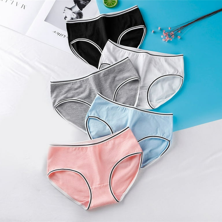 Jiaroswwei Cute Girls Solid Color Low Waist Slim Panties Breathable Cotton  Underwear Briefs