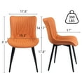 thumbnail image 3 of Kidol & Shellder Dining Chairs Set of 2 Soft Leather Dining Room Chairs with Sleek Metal Legs,Camel, 3 of 9