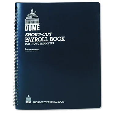 Dome Payroll Record Single Entry System Blue Vinyl Cover 8 3/4 x11 1/4 Pages 650