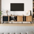 thumbnail image 1 of Wood Grain TV Stand - 3-Tier Media Console with 3 Doors, 1 of 1