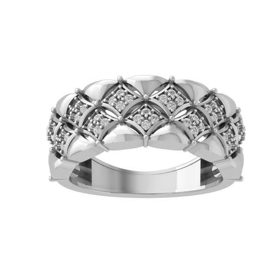 ARAIYA FINE JEWELRY Sterling Silver Lab Grown Diamond Half Eternity Band Ring (1/4 cttw, D-F Color, VS Clarity), Size 9.5