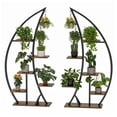 thumbnail image 3 of Craftian 63" Plant Stands Indoors with Grow Lights, Half Moon Metal Storge Shelf,Multiple Pots Metal Flower Stands, 3 of 10