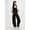 black, variant on New European and American fashion Women's Light Wash Loose Wide Leg Denim Overalls, Adjustable Strap Baggy Jean Jumpsuit